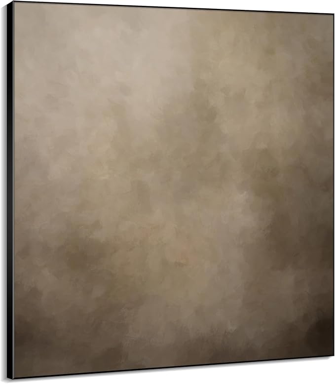 60"x60" XL Framed Wall Art - Minimalist Rustic Beige and Taupe Design (Frame Assembly Required)