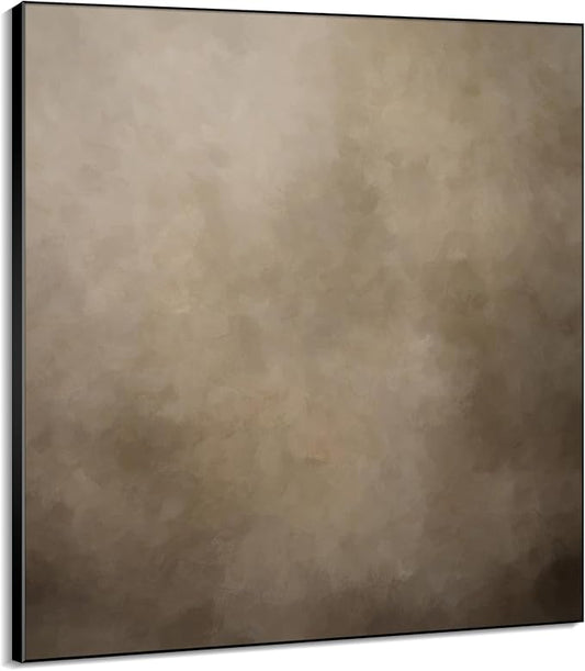 60"x60" XL Framed Wall Art - Minimalist Rustic Beige and Taupe Design (Frame Assembly Required)