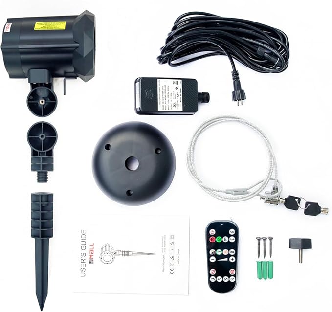 LedMall Motion Pattern Firefly 3 Models in 1 with 18 Patterns RGB Outdoor Laser Christmas Lights Projector with RF Remote Control and Security kit