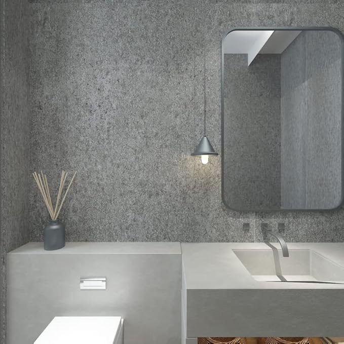 24"x79" Thick Grey Granite Countertop Contact Paper(Sample) Vinyl Wrap Matte Wallpaper Peel and Stick Easy to Install & Clean Renter Friendly Textured Paper for Kitchen Cabinets Countertop Refinishing