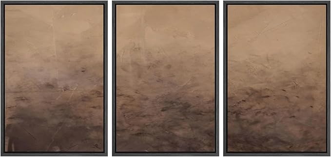 MUDECOR Framed Canvas Print Wall Art Minimalist Earthy Neutral Brown Abstract Illustrations Realism Decorative for Living Room, Bedroom, Office - 24"x36"x3 Black