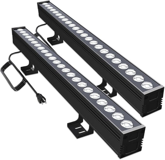 72W LED Wall Washer Light Bar, 3.2FT 4000K Neutral White Outdoor Wall Washer Lights, 120V Waterproof IP67 LED Light Bar for Outdoor (2 Pack)