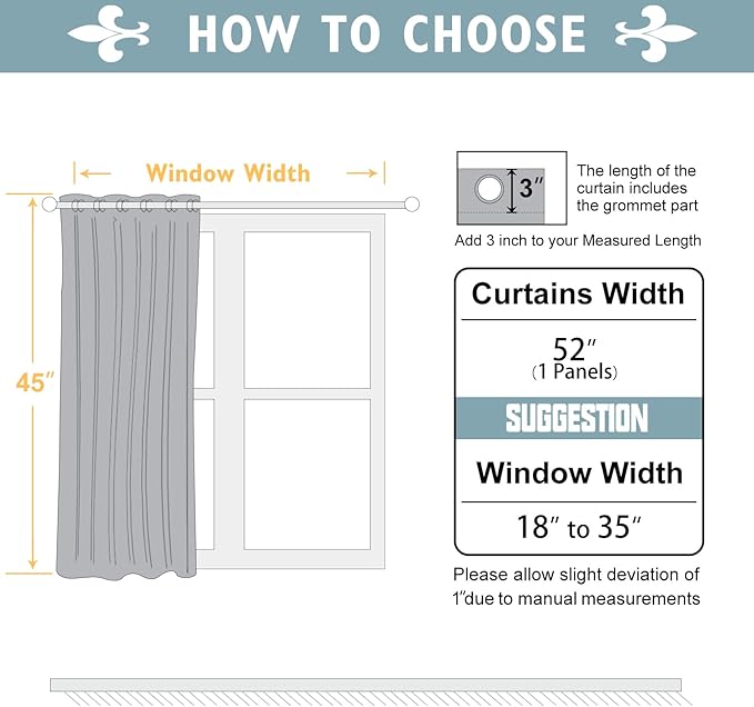 ChrisDowa Grommet Blackout Curtains for Bedroom - Thermal Insulated Room Darkening Curtains for Living Room (1 Panel Set, Stone Blue, 52W x 45L)