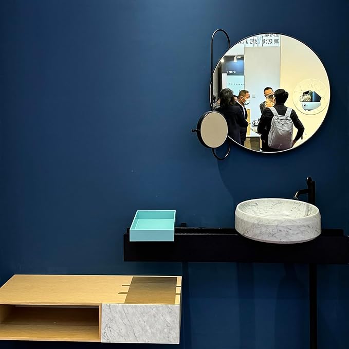 Navy Blue Peel and Stick Removable Wallpaper Thicken Vinyl Modern Matte Textured Solid Color Self-Adhesive Room Wallpaper Countertop Contact Paper for Kitchen Cabinet (24"x393" Dark Blue)