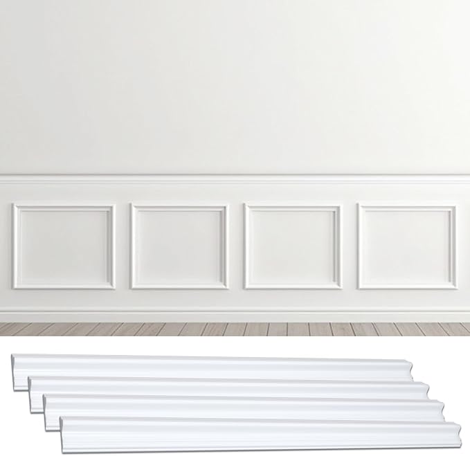 4-Piece 35.4-Inch Top Rails, Compatible with Our Wall Molding Trim Kit for Accent Wall