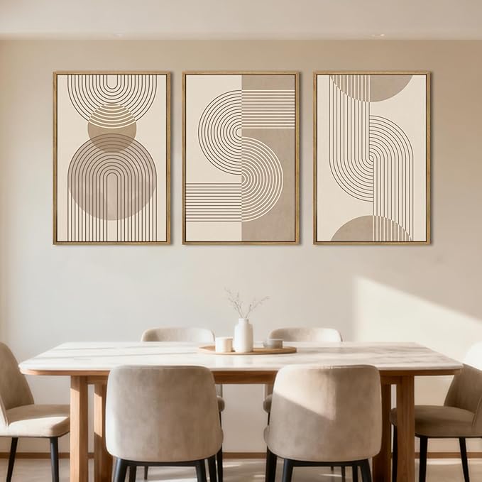 Anyzal Neutral Boho Wall Art Minimalist Abstract Line Artwork for Living Room Bedroom Office 16x24 Inch Set of 3