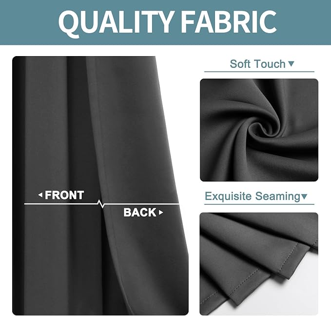 ChrisDowa Room Divider Curtain 84 Inches Long, Wide Blackout Sliding Door Curtain for Bedroom, Room Darkening Privacy Window Curtain for Patio Door (1 Panel Set, Dark Grey, 100 x 84 Inch)