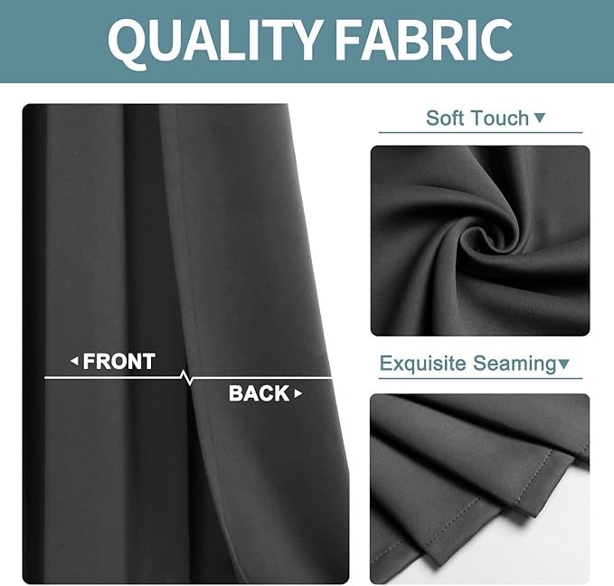 ChrisDowa Room Divider Curtain 96 Inches Long, Wide Blackout Sliding Door Curtain for Bedroom, Room Darkening Privacy Window Curtain for Patio Door (1 Panel Set, Dark Grey, 100 x 96 Inch)