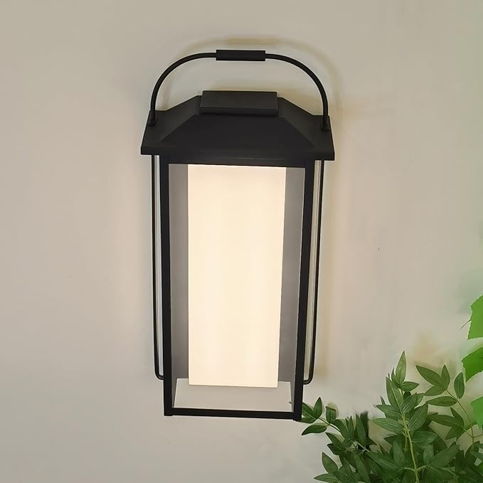 24" Ht Modern Oversized Outdoor Super Bright Wall Sconce with Built-in 2x20W LED Covered by Milky White Acrylic and Clear Glass, Suitable for Big House, Extra High Walls and Gates.
