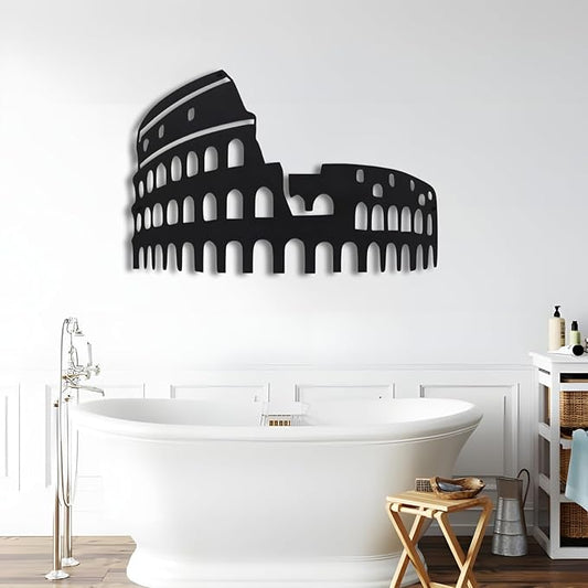 Bisamu Roman Colosseum Metal Wall Art, Vintage Italian Travel Decor for Home, Rustic Wall Sculpture for Living Room, Office, Gift for Her & Travel Lovers (47" x 31" | 120 x80cm)