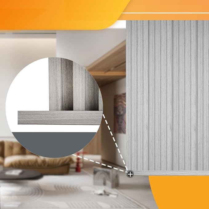 OUZUGIE 8-Pack 57 Inches, WPC Slat Wall Panel Trim,Corner Guard for High Grille (Grey)