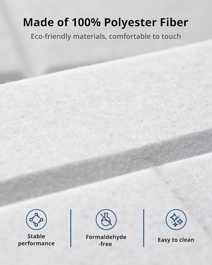 Acoustic Wall Panels, Brick Pattern Peel and Stick Sound Absorbing Panel for Ceiling, Door, Pared, 18 Pack 12"x12"x0.4", White Decorative Self Adhesive Wall Tiles for Recording Studio, Room