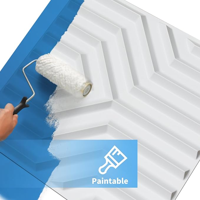 Art3d Decorative 3D Wall Panel, 32 Sq.FT PVC Interior Wall Decor for Living Room, Bedroom, Lobby, Office, Shopping Mall, White