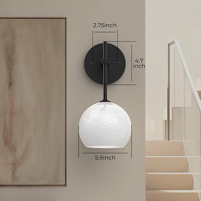 MOITA Wall Sconces Set of Two, Wireless Battery Operated Wall Decor with Remote, Sconces Wall Lighting with Glass Shade, Upward and Downward Installation, 12 RGB Colors and 3 CCT Options