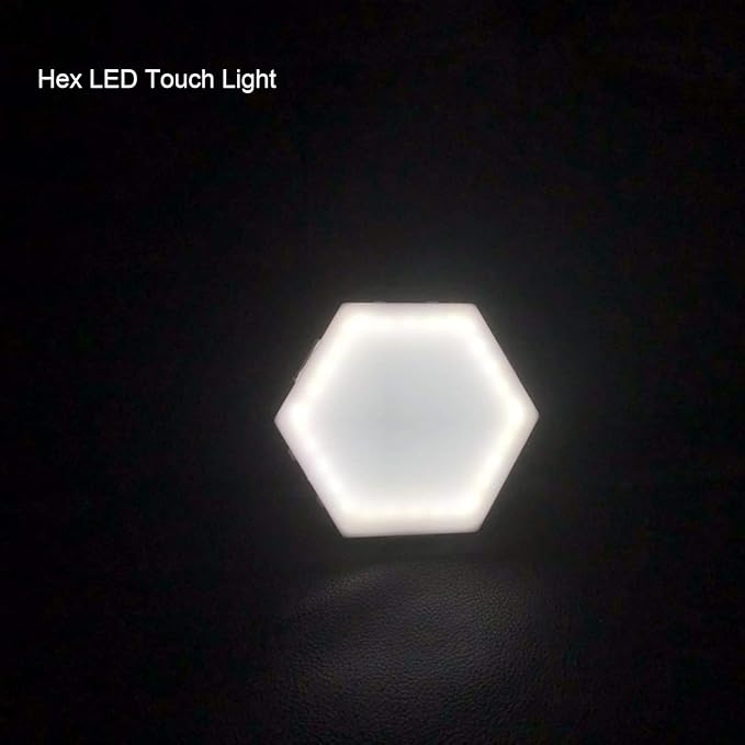 5 Pack Hexagon Lights, White Touch Night Hexagon Led Lights for Wall, Led Panel Light for Barber Shop Hotel Party Gaming Room Decor (US)