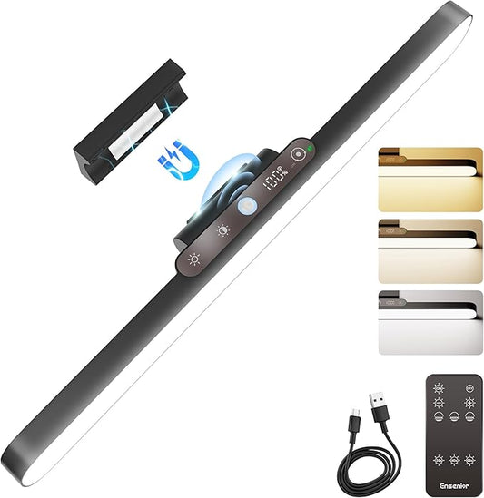 Ensenior Light Bar, 14 inch Under Cabinet Motion Sensor Lighting with Stepless Dimming 3CCT Remote Magnetic Rechargeable 2000mAh Battery, Motion Sensor Light Indoor for Kitchen, Cabinet, Closet