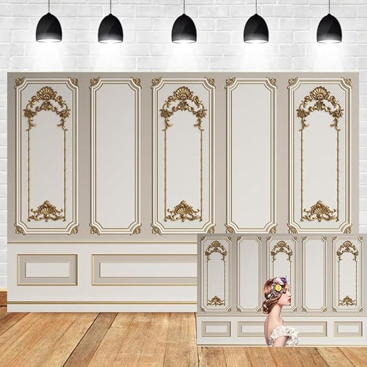 Leyiyi 10x7ft European Style Vintage Room Inside Backdrop European Frame Modern House Classic French Castle Cementery Wall Retro Style Photo Background Cowboy Kids Birthday Portrait Studio Props