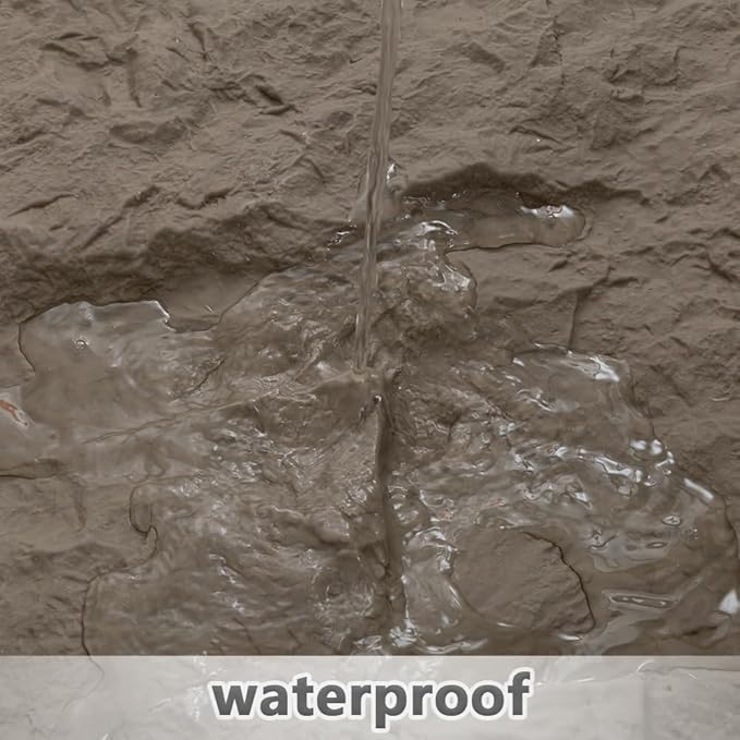 Modern 3D Wall Panels - Faux Stone Look, Waterproof PU Wainscoting for Interior Wall Decor - 4 Pack, 43.31 x 23.62 inches, Grey Color