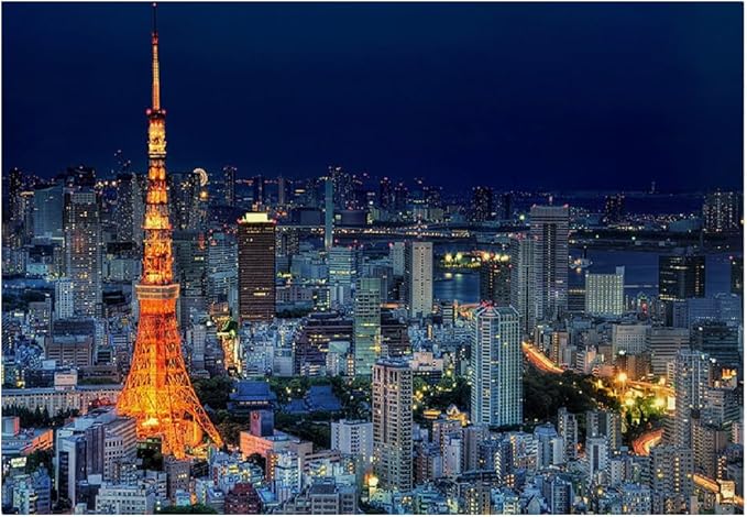 City Building Removable Decor Paintings, Night View Night Sky Peel and Stick Wall Mural 3D Wallpaper for Bedroom Living Room Children's Room Sofa Background Wall,99" W x 66" H