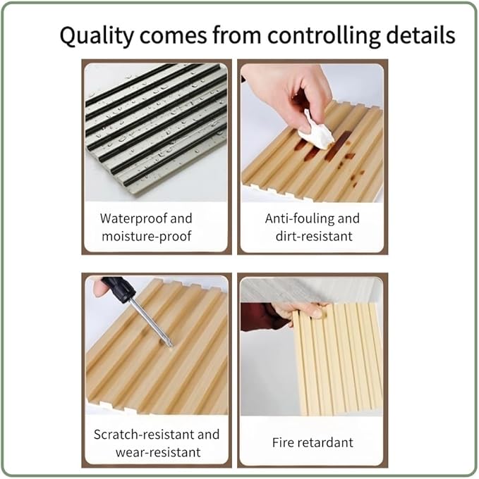 2PCS 3D Acoustic Slat Wall Panels Circle Design Fluted Textured Panel for Interior Wall Decor 118"x6" (Iced Mocha)