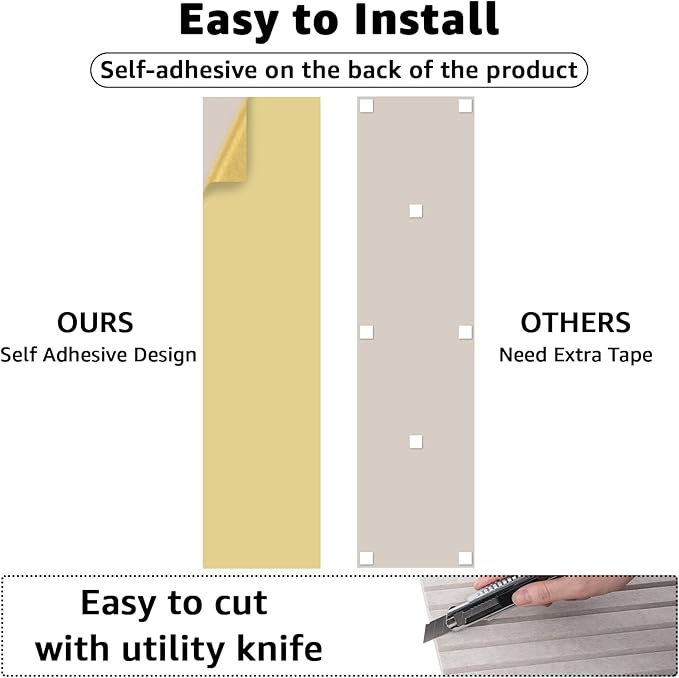 Art3dwallpanels 10 Pack Acoustic Panels, 48" X 12" X 0.35" Soundproof Wall Panels, Self Adhesive High Density Sound Absorbing Acoustic Treatment for Recording Studio, Office, Light Camel