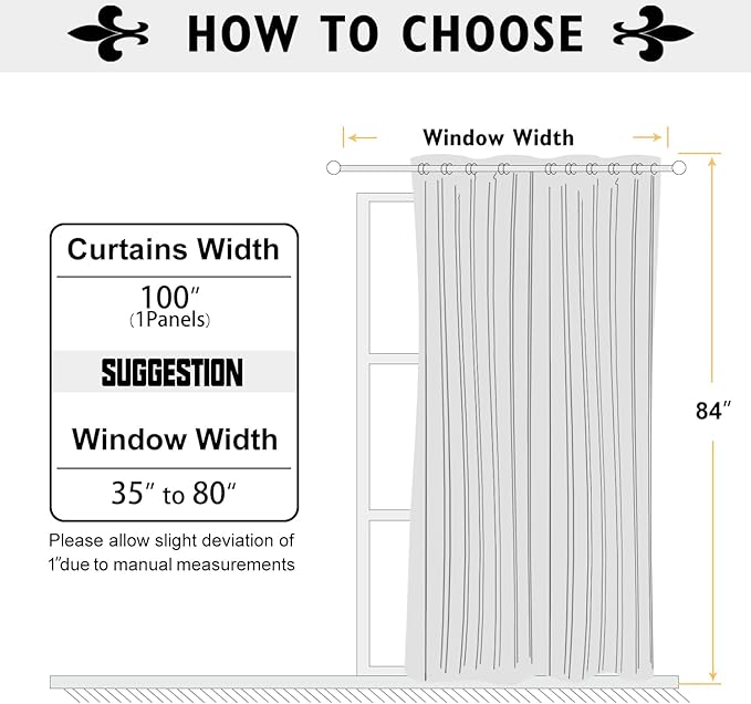ChrisDowa Room Divider Curtain 84 Inches Long, Wide Blackout Sliding Door Curtain for Bedroom, Room Darkening Privacy Window Curtain for Patio Door (1 Panel Set, Brown, 100 x 84 Inch)
