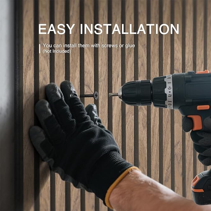 2-Pack Wood Slat Wall Panel 47.2"x23.6" (15.5 sq ft)|Soundproof and Acoustic Wall Panels for Interior Decor|Wood Panels for Wall and Ceiling for Office,Home Theater & Living Room Walnut#4