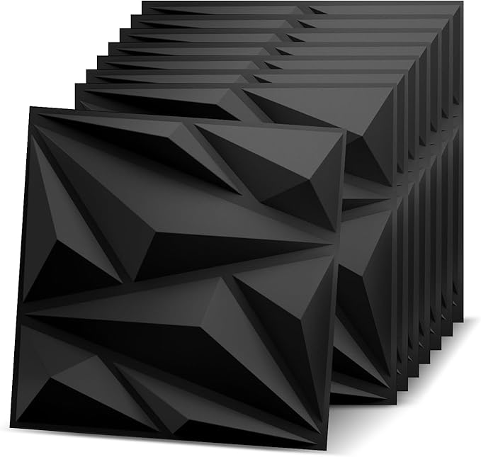 33 Pack 3D Textured Wall Panels 12x12'' – Durable PVC Wall Coverings, Easy Install & Waterproof – Modern Accent Decor for Living Room, Bedroom (Covers 33 Sq.Ft.)