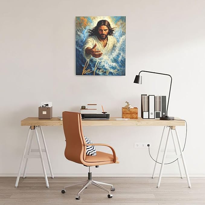 Christ Jesus Wall Art Christian Canvas Wall Decor Religious Bible Pictures Christ Paintings Prints Artwork Framed Divine Mercy Decorations For Church Prayer Room Bathroom Bedroom Living Room Gifts 20" x 24"