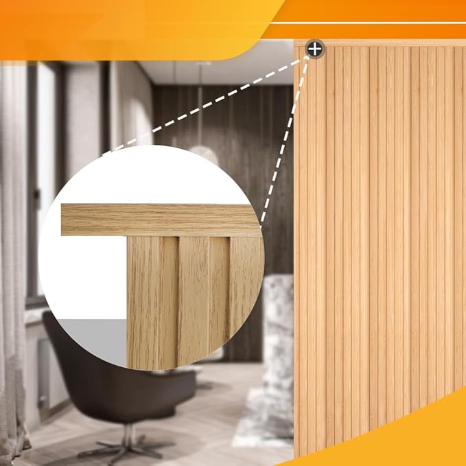 OUZUGIE 8-Pack 57 Inches, WPC Slat Wall Panel Trim,Corner Guard for Low Grille (Oak)