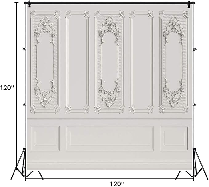 Leyiyi 10x10ft Vintage Room Inside Backdrop European Frame Modern House French Castle Cementery Wall Retro Style Photo Background Cowboy Kids Birthday Portrait Studio Prop Vinyl Wallpaper