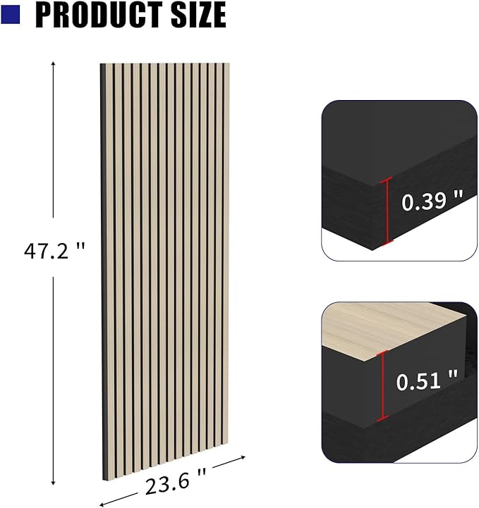 2 PCS wooden slats sound-absorbing panels, 3D groove wood grain sound absorbing panels, stylish decoration, significant noise reduction effect, suitable for walls and ceilings (Oak)