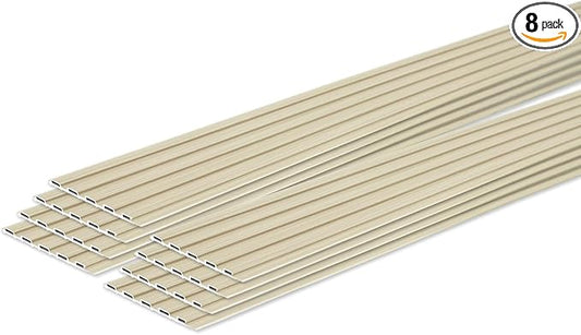 Art3d 8 Pack 96" x 6" WPC Slat Wall Panels, 3D Fluted Panel for Interior Wall Decor, TV Background, Bedroom, Living Room - Oak