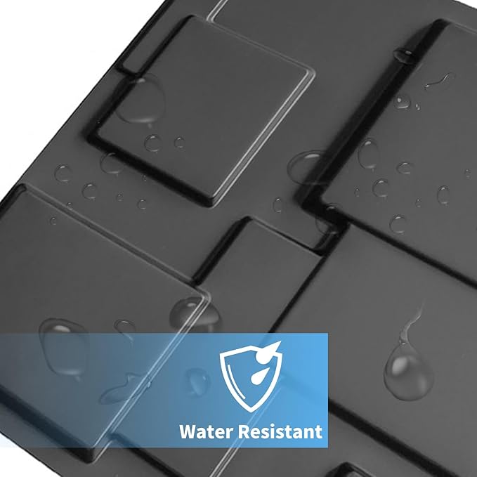 Art3d 19.7" x 19.7" (Pack Of 12) Wall Panel City, Black