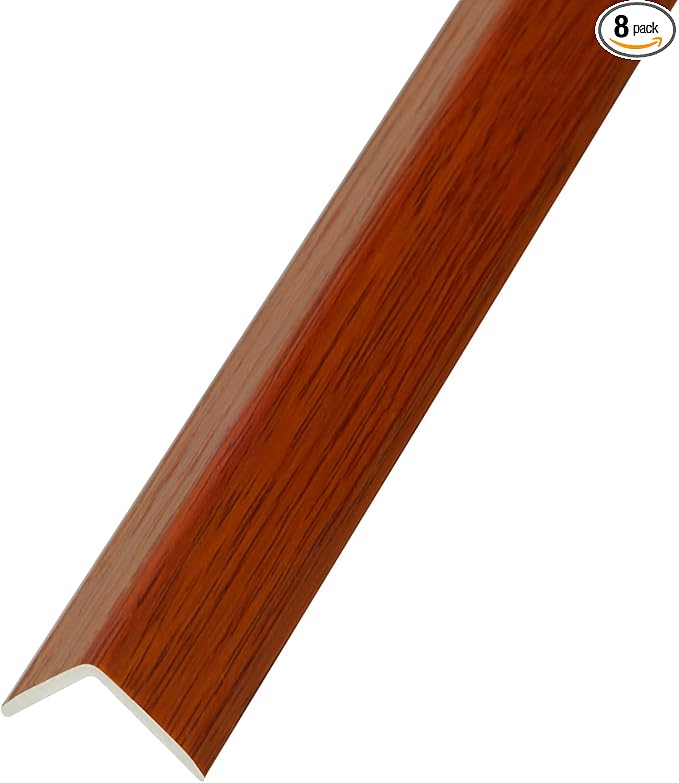 OUZUGIE 8-Pack 57 Inches, WPC Slat Wall Panel Trim,Corner Guard for High Grille (Teak)