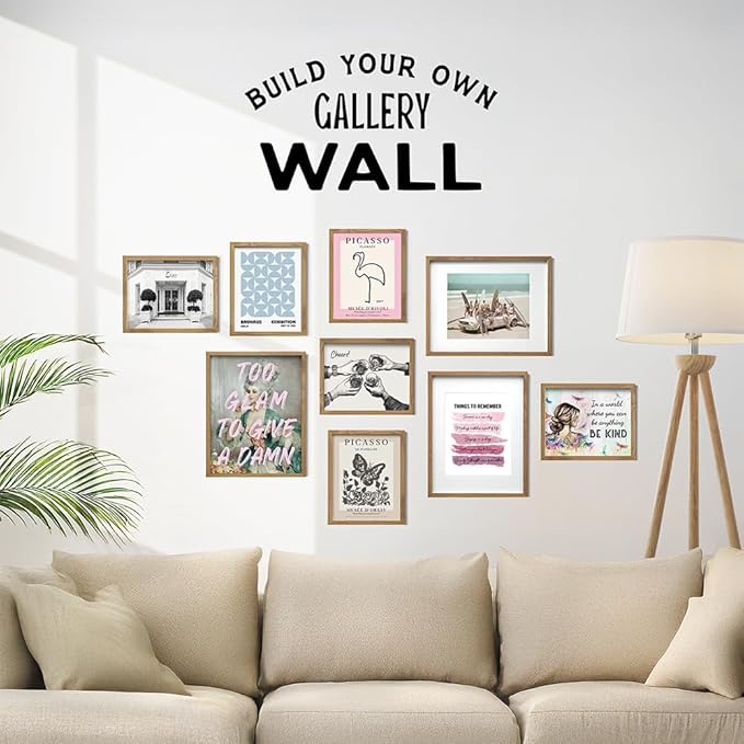 Pablo Picasso Poster 8x10 FRAMED - Mid-Century Modern Decor - Minimalist Room Decor - Abstract Wall Art - Gallery Picture - Pink Flamingo Print - Line Art Wall Museum Poster - Tropical Beach House