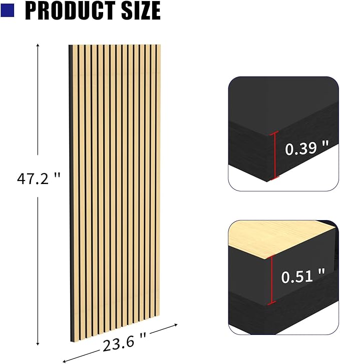 2 PCS Wooden slats Sound-Absorbing Panels, 3D Groove Wood Grain Sound Absorbing Panels, Stylish Decoration, Significant Noise Reduction Effect, Suitable for Walls and Ceilings (White Elm)