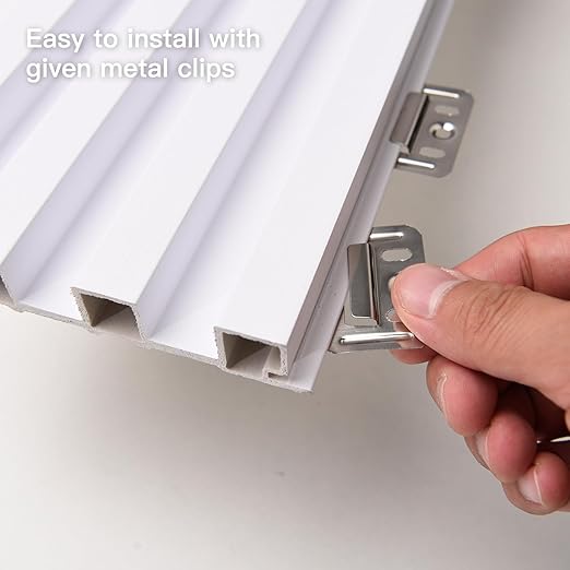 Art3d 8-Pack 96 x 6in. WPC Acoustic Slat Wall Panel for Modern Interior Decor, TV Background, Living Room, Matte White