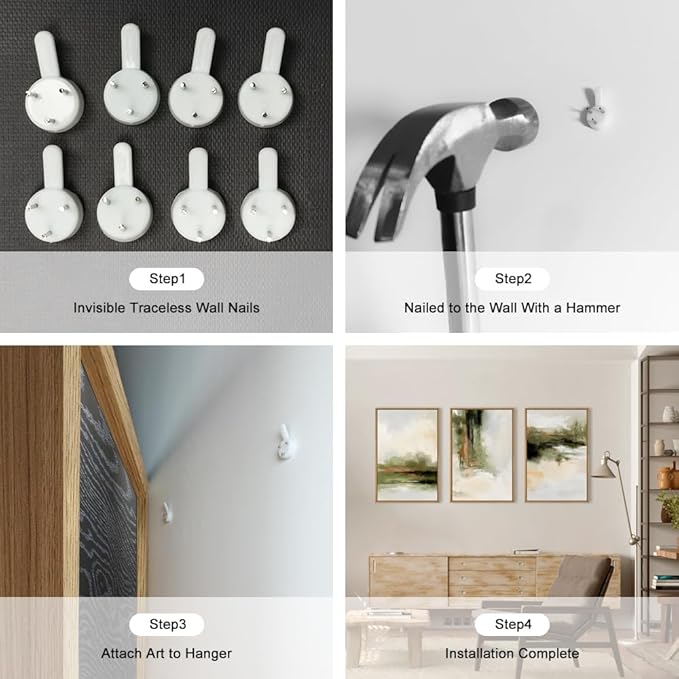 KAIRNE Green Abstract Neutral Framed Canvas Wall Art Set, Modern Watercolor Shapes Wall Decor, Minimalist Pastel Wall Painting, Brown, Gray Tan for Living Room, Bedroom, Office 16x24 Inch