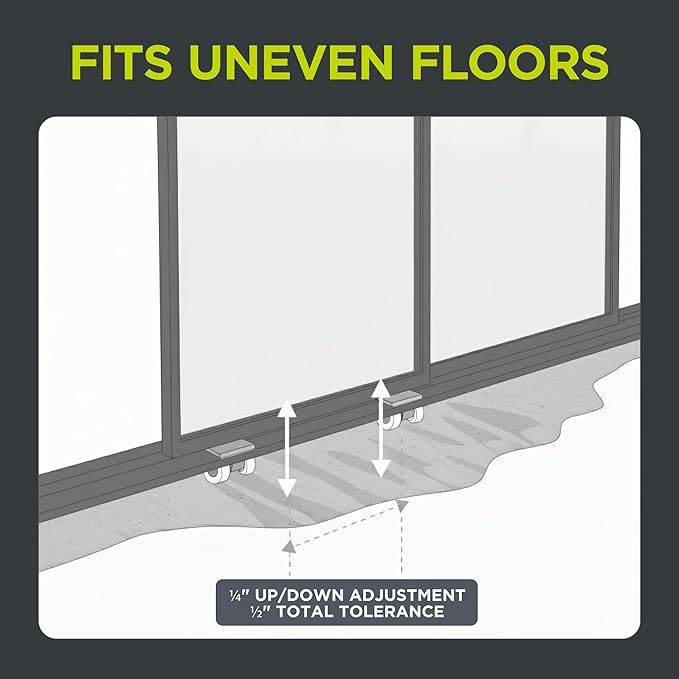 3-Panel Clear Glass Sliding Room Divider - Tempered Glass Wall Separator Screen for Office, Home, Workstation, Cubicle, Desk - Commercial & Residential Partition - 90" W x 80" H, Charcoal Frame