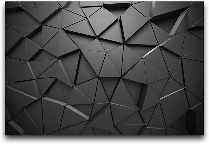 Cliouar-Black Geometric Figures 3D Wallpaper Mural 158" x 110"(Not Self-Adhesive)