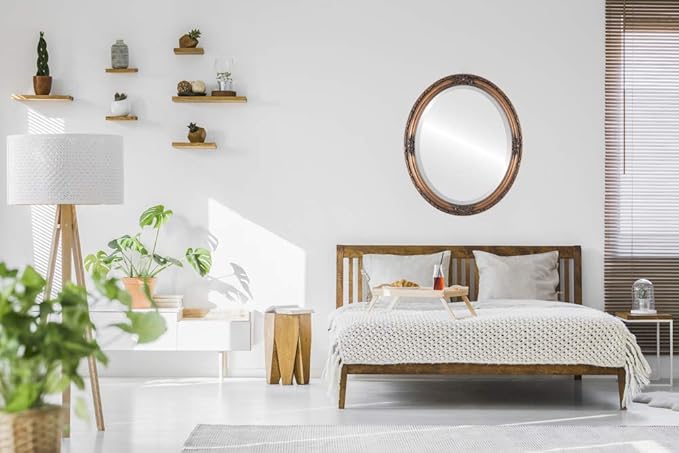 OVALCREST Oval Beveled Wall Mirror for Home Decor - Jefferson Style - Sunset Gold - 22x26 Outside Dimensions