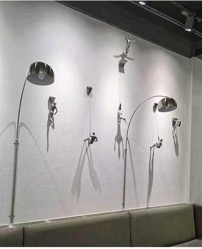 Climbing Men Wall Art Decor Sculpture,Nordic Modern Simplicity Decorative Wall Art, Climbing Man Sculptures,Home & Office Climber Gifts(Stone)