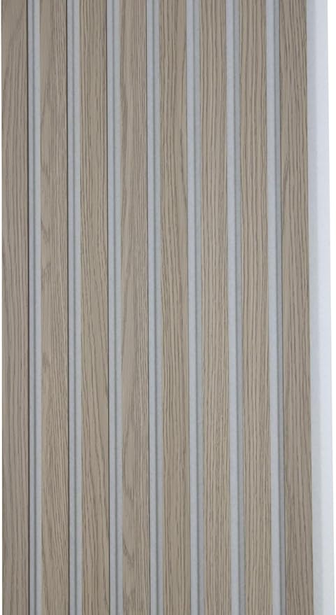 94" x 12.6" 3D Acoustic Slat Wood Wall Panels | Modern Sound-Dampening & Eco-Friendly Design (2-Piece Set) (Sandstone Oak)