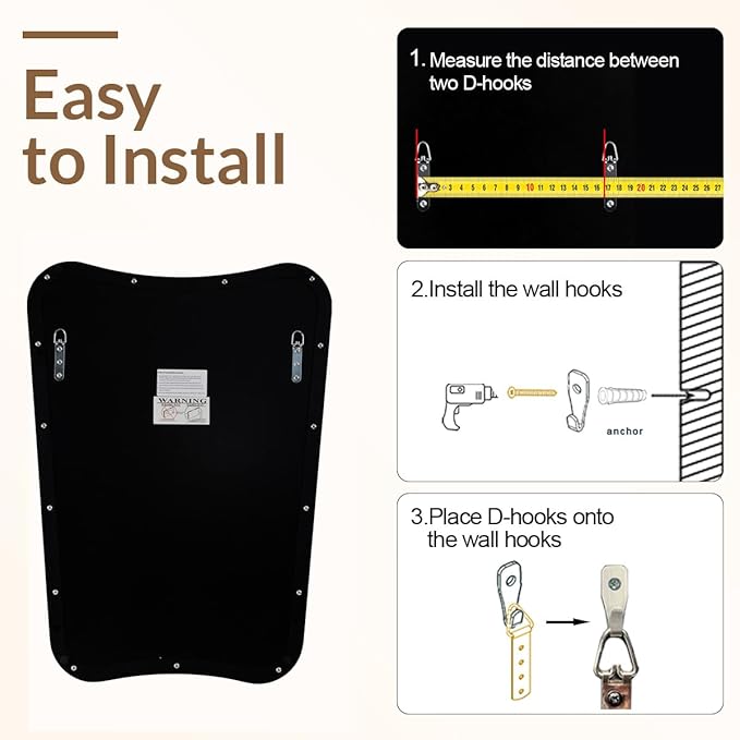 ANDY STAR Brushed Bronze Asymmetrical Mirror, 22"x30" Bathroom Mirror for Over Sink, Premium Stainless Steel Thin Frame, Antique Bronze Mirror for Wall, Butterfly-Inspired Designer Decor