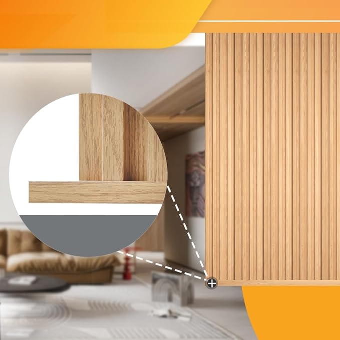 OUZUGIE 8-Pack 57 Inches, WPC Slat Wall Panel Trim,Corner Guard for High Grille (Oak)