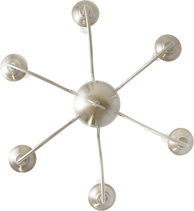 Livex Lighting 5006-91 Williamsburgh 6 Light Brushed Nickel Chandelier,18Hx24W,5006-91
