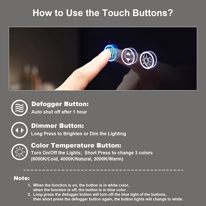 40x36 Inch LED Bathroom Mirror for Wall, Lighted Bathroom Vanity Mirror with Lights, Dimmable, Anti-Fog, 3 Colors, Shatter-Proof,ETL Listed (Front Lights+Backlit)