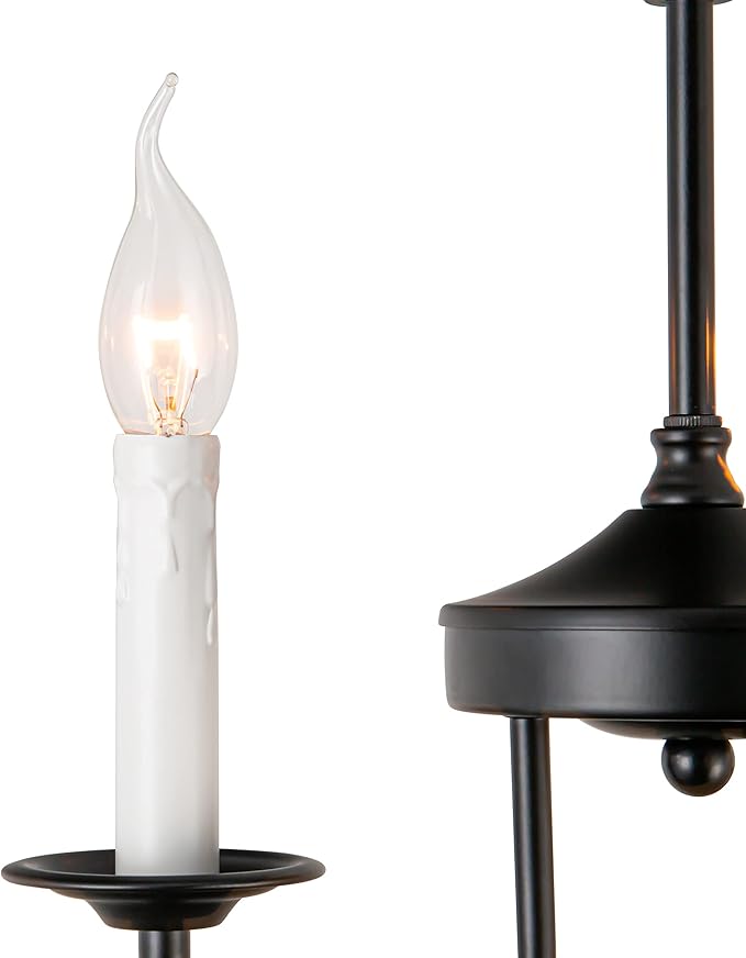 3 Lights Farmhouse Candle Style Chandelier, Rustic Ceiling Pendant Light Fixture for Entryway and Dining Room Kitchen Island