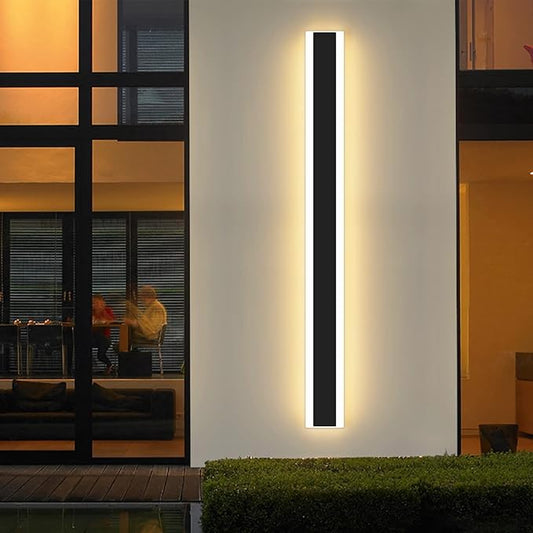 Modern 39inch Outdoor Wall Light, 3000k/4500k/6000k 3 Color Change Black Exterior Light Fixtures Wall Mount, Ip65 Waterproof Modern Porch Lights Wall Sconce, Long Linear Outside Lighting Hard-Wired